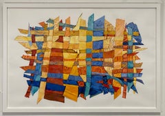 Feeling Beachy, colorful textural geometric abstracted sunset