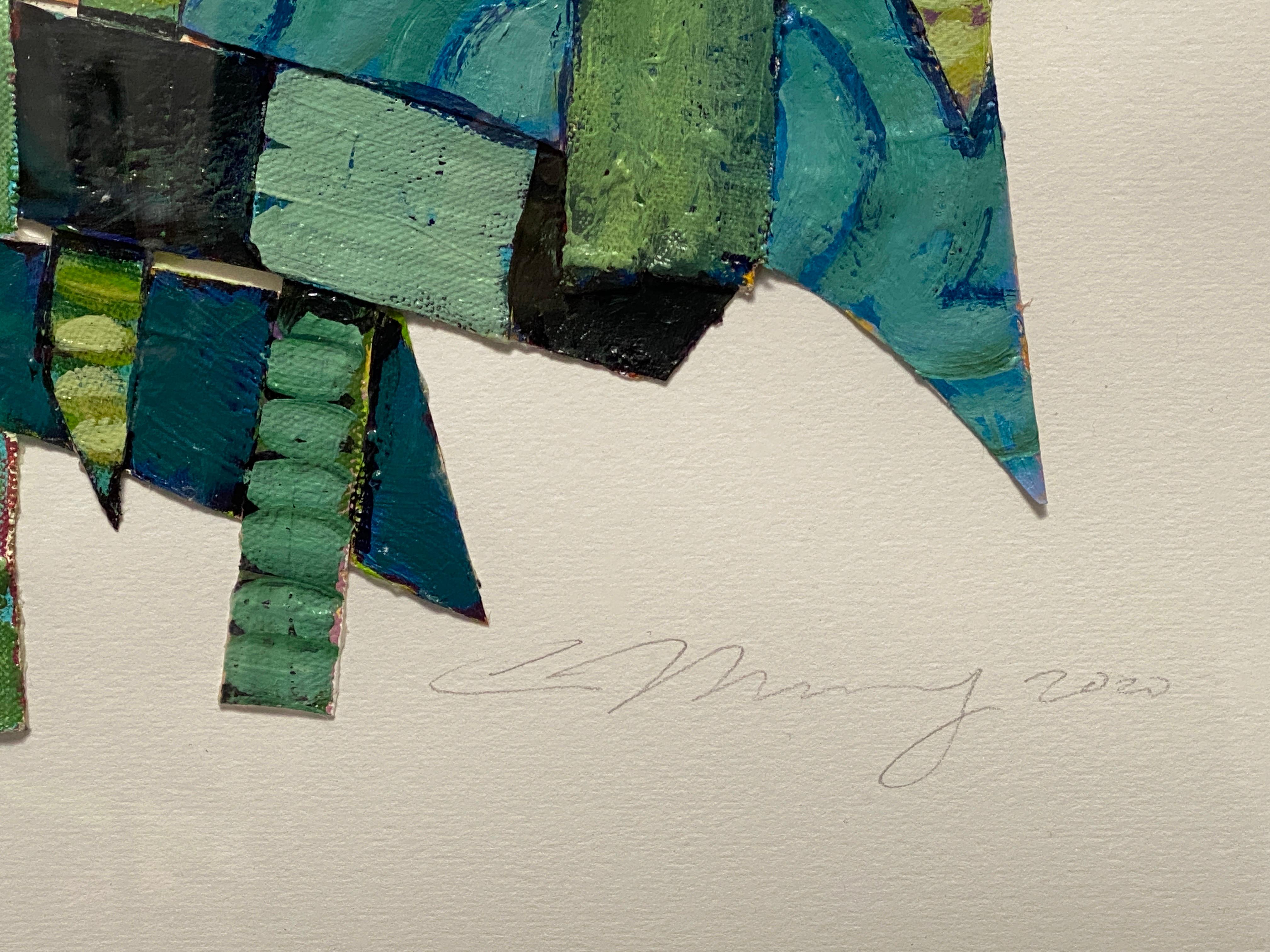 monochromatic green painting