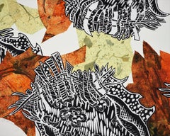 Monoprint Collage: Autumn Buzz