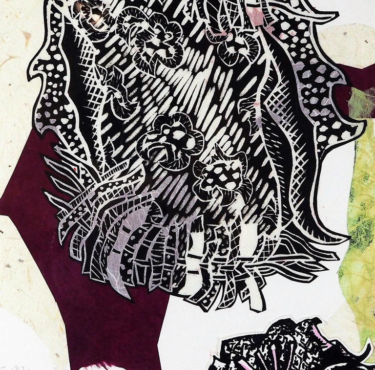 Christina Massey Abstract Print - Monoprint Collage: Early Fall