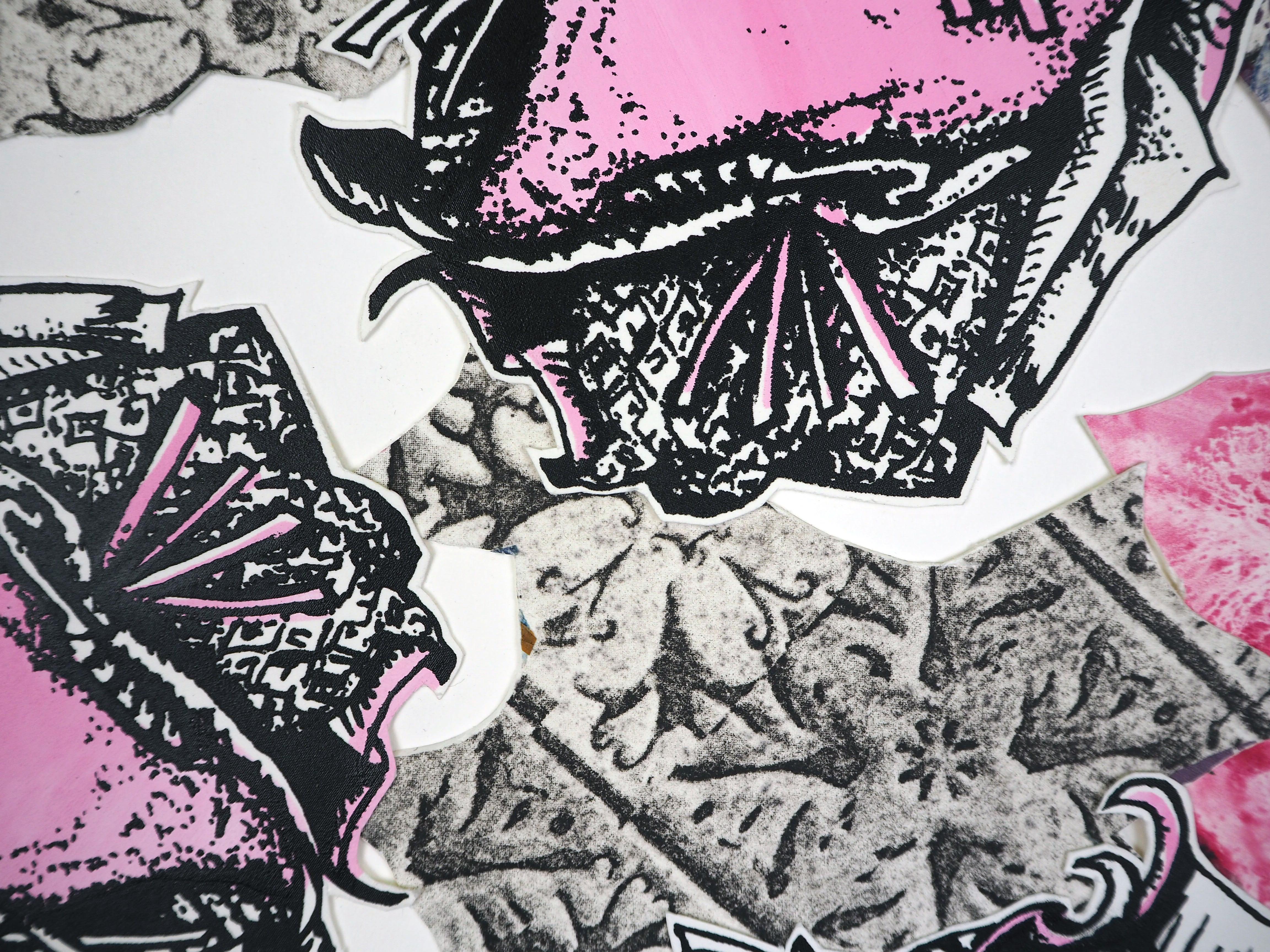 Monoprint Collage: Pink Persuasion - Print by Christina Massey