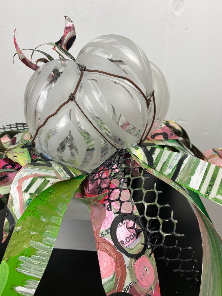 Let Me Talae You, blown glass mixed media botanical plant abstract sculpture - Contemporary Sculpture by Christina Massey