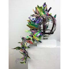 Mohawk Mullet,  contemporary glass mixed media botanical plant sculpture
