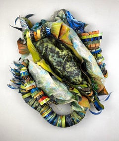 Money Maker, contemporary abstract wall sculpture made from recycled materials