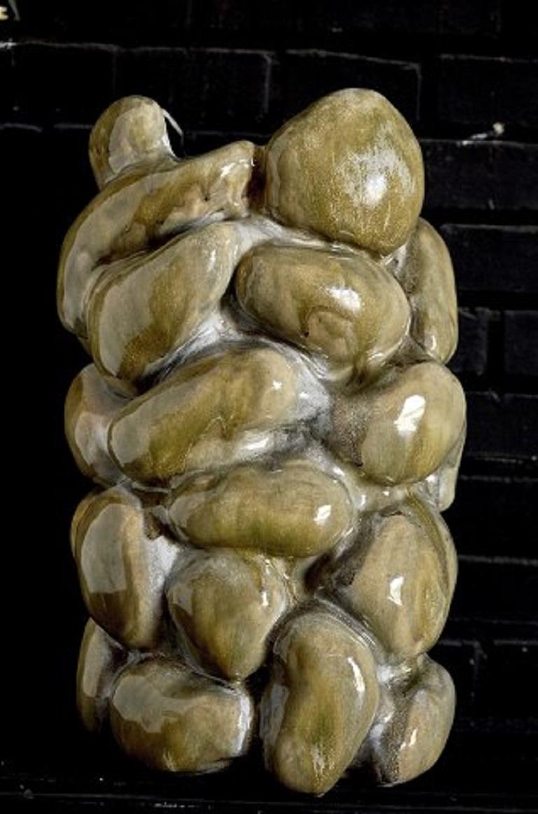 Danish Christina Muff, Colossal Hand Modelled Sculptural Vase in Stoneware