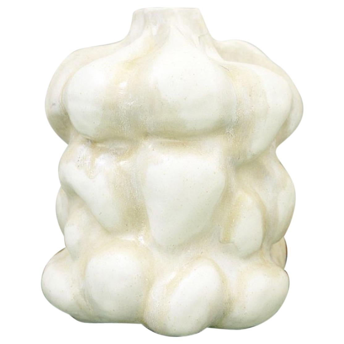 Christina Muff Large Hand Modelled Sculptural Vase in White Stoneware
