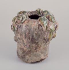 Christina Muff, contemporary Danish artist. Stoneware vase with organic shape.