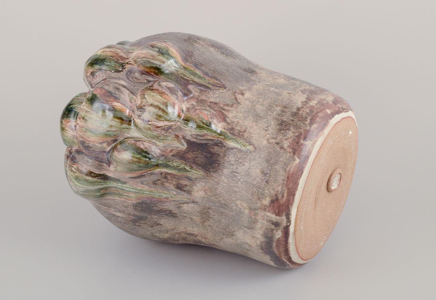 Christina Muff, artiste contemporaine danoise. Vase en grès de forme organique. en vente 1