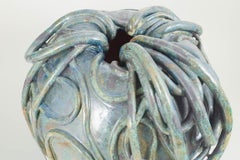 Christina Muff contemporary Danish artist. Stoneware vessel with turquoise glaze