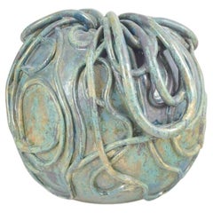 Christina Muff contemporary Danish artist. Stoneware vessel with turquoise glaze