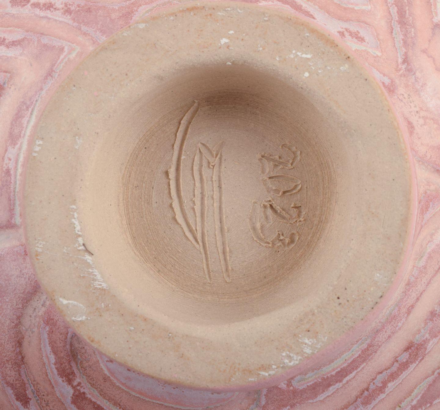 Christina Muff, artiste contemporaine danoise. Récipient rond unique en grès. en vente 2