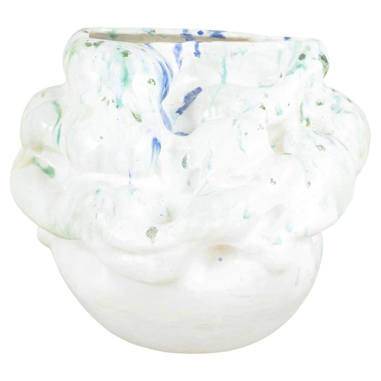 Christina Muff, contemporary Danish ceramic artist. Large round stoneware vessel For Sale