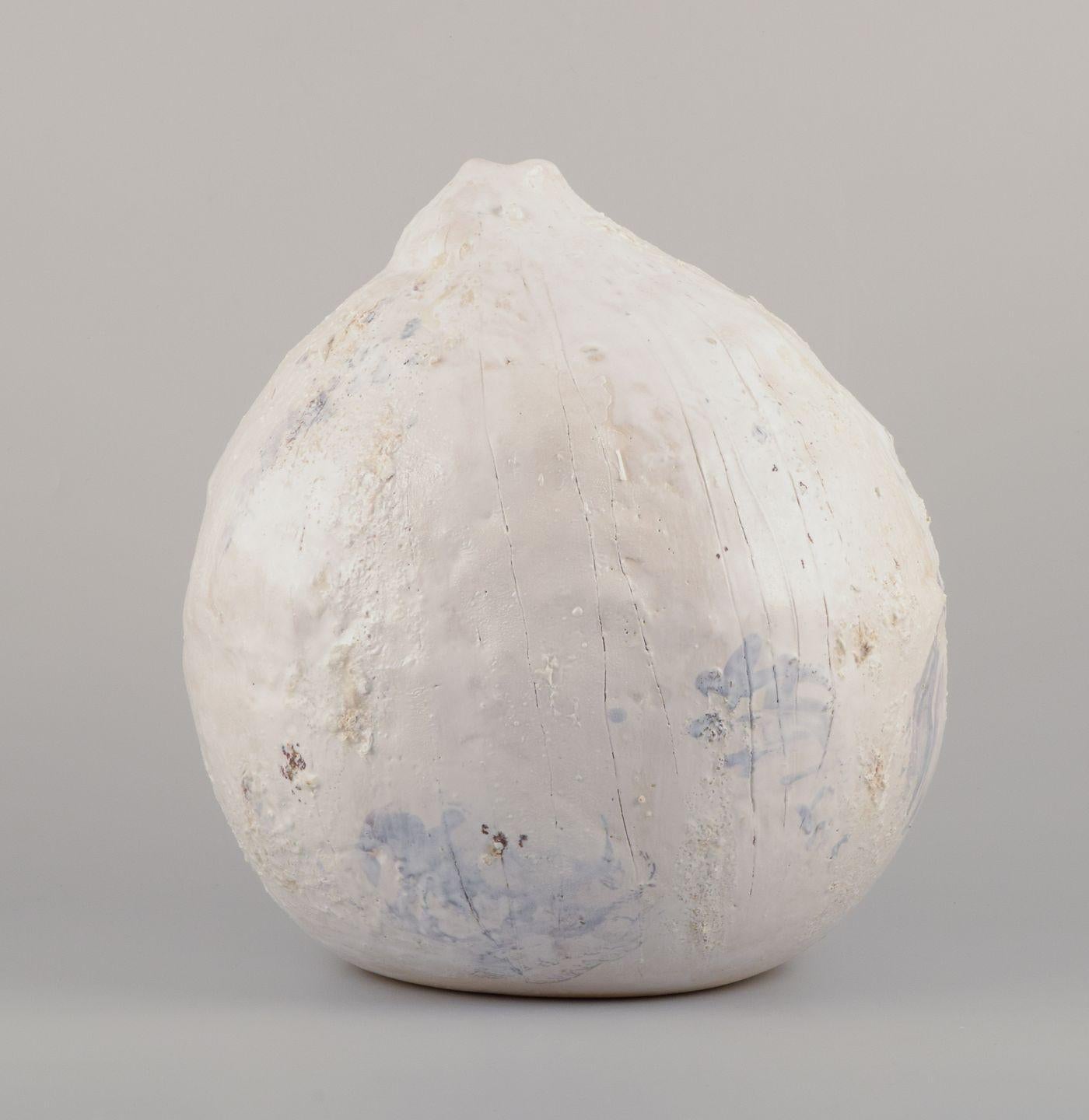 PRE-OWNED GOODS ARE EXEMPT FROM IMPORT TARIFFS FOR U.S., UK, AUSTRALIAN & CANADIAN CUSTOMERS.   
THEREFORE, NO IMPORT TARIFFS WILL BE APPLICABLE TO YOUR PURCHASE. 

Christina Muff (born 1971), contemporary Danish ceramic artist.
One-of-a-kind vase