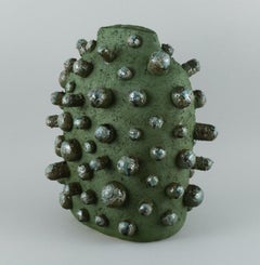 Christina Muff, contemporary Danish ceramicist.  Large spiked stoneware vessel.