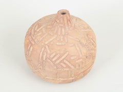 Christina Muff, Danish artist. Ceramic unglazed vessel with carvings, 2023