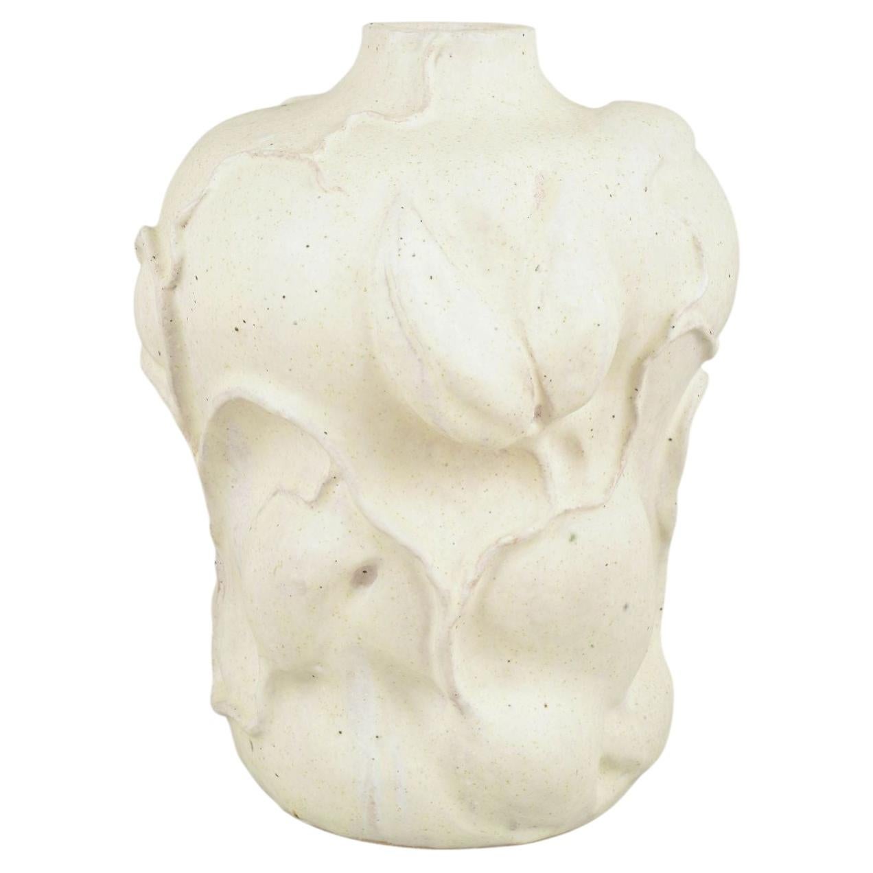 Christina Muff, Danish artist. Large ceramic vessel with a flower motif. For Sale