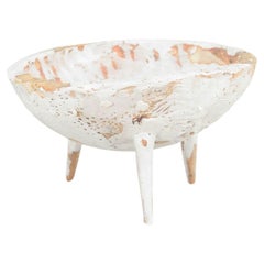 Christina Muff, Danish artist. White-cream stoneware bowl on three pointed legs.