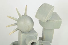 Christina Muff, artista danesa de cerámica. Gran escultura de gres, estilo cubista