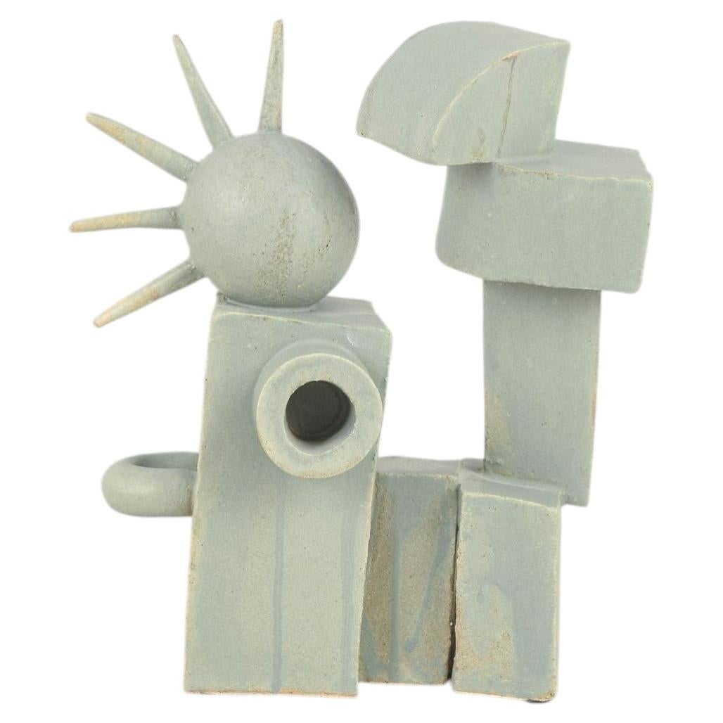 Christina Muff, Danish ceramic artist. Large stoneware sculpture, cubistic style