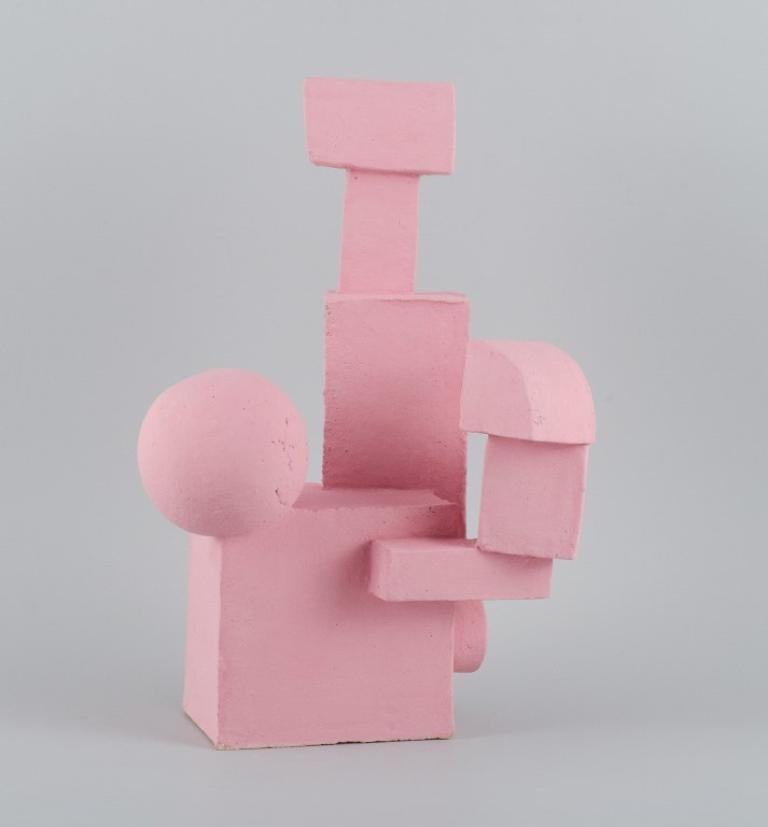 Christina Muff, contemporary Danish ceramicist (b. 1971). 
Cubist stoneware sculpture. Unique. Soft pink, matte glaze.
In perfect condition.
Signed.
Dimensions: W 25.0 cm. x H 37.0 cm.

Technique - Christina Muff’s forms are modelled by hand using
