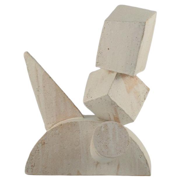 Christina Muff, Danish Contemporary Ceramicist, Cubist Monumental Sculpture For Sale