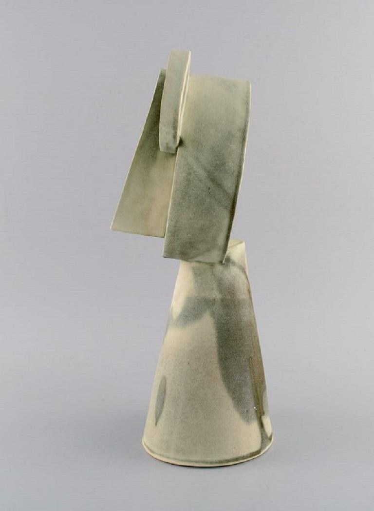 Christina Muff, Danish Contemporary Ceramicist, Large Cubist Unique Sculpture In Excellent Condition In Copenhagen, DK