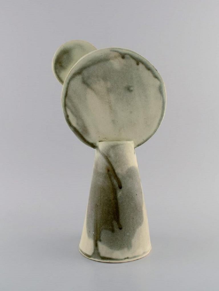 Stoneware Christina Muff, Danish Contemporary Ceramicist, Large Cubist Unique Sculpture