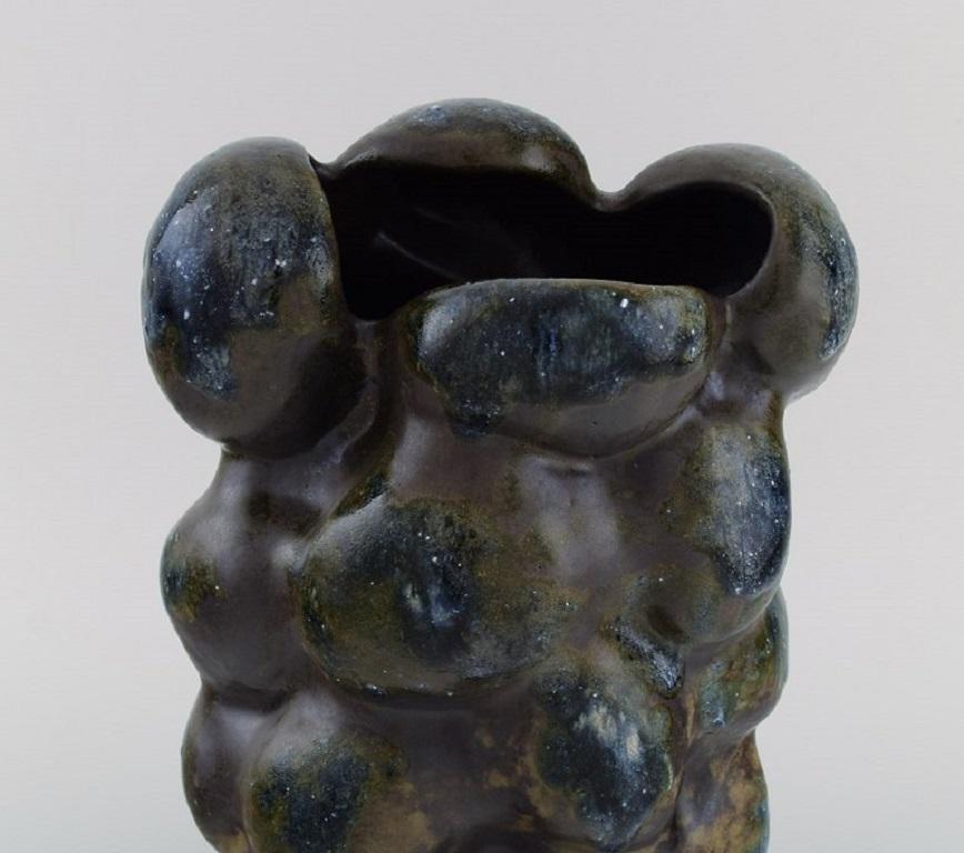 Glazed Christina Muff, Danish Contemporary Ceramicist, Large Sculptural Unique Vase