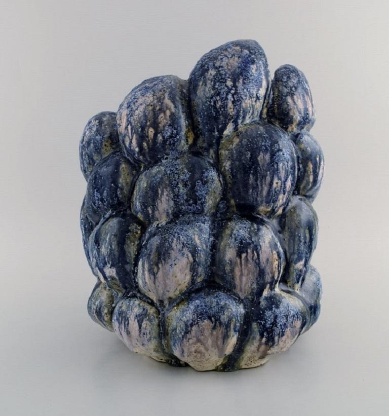 Glazed Christina Muff, Danish Contemporary Ceramicist, Large Sculptural Unique Vase