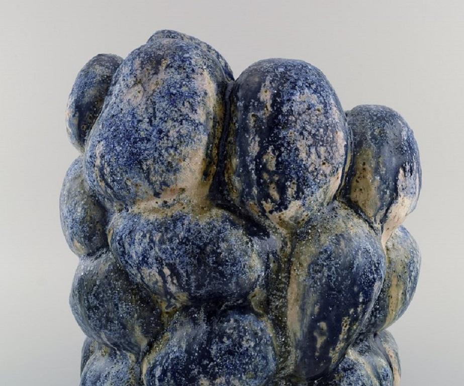 Stoneware Christina Muff, Danish Contemporary Ceramicist, Large Sculptural Unique Vase