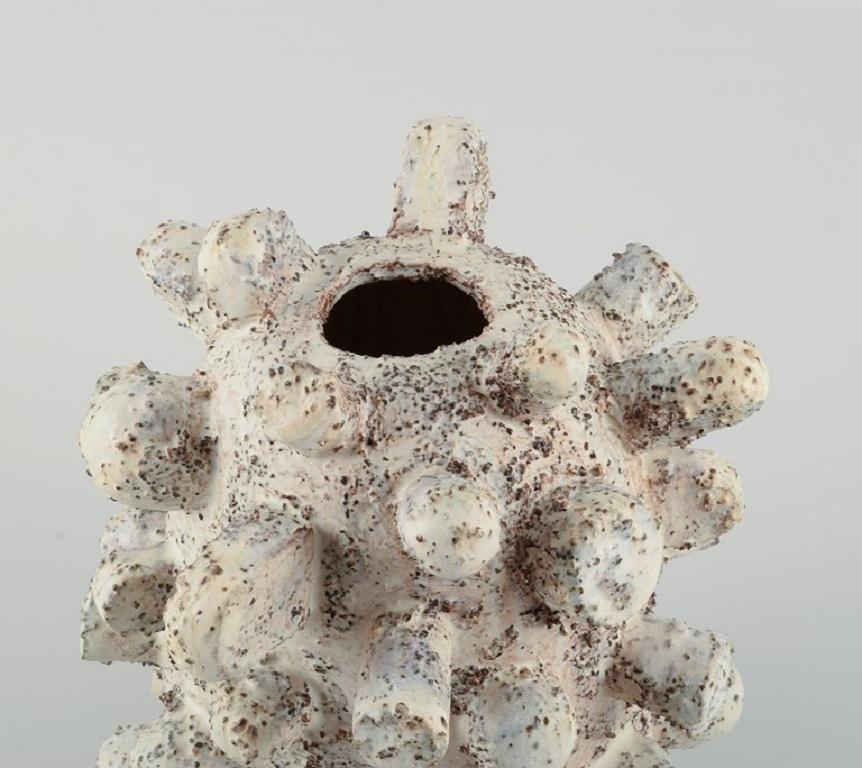 Contemporary Christina Muff, Danish contemporary ceramicist. Large unique stoneware sculpture For Sale