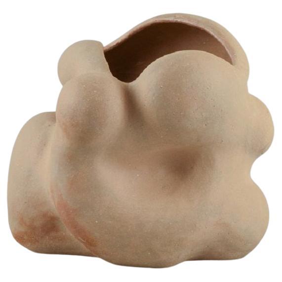 Christina Muff, Danish Contemporary Ceramicist, Unique Organically Shaped Vase For Sale