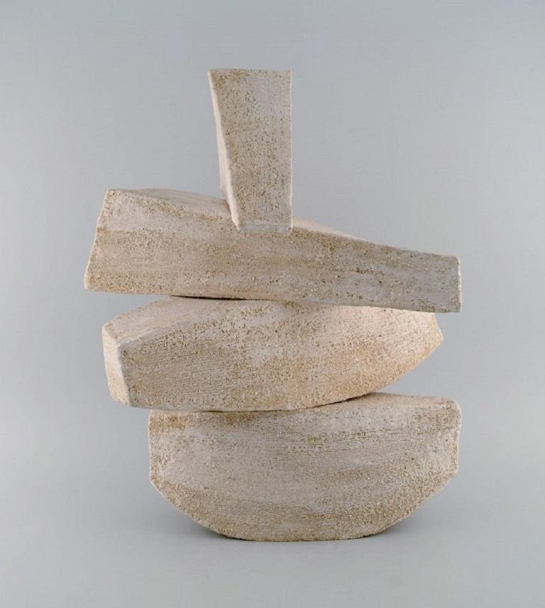 Christina Muff, Danish contemporary ceramicist (b. 1971). 
Unique sculpture in glazed stoneware with a porcelain coating.
Measures: 46 x 36 cm.
In excellent condition.
Signed.