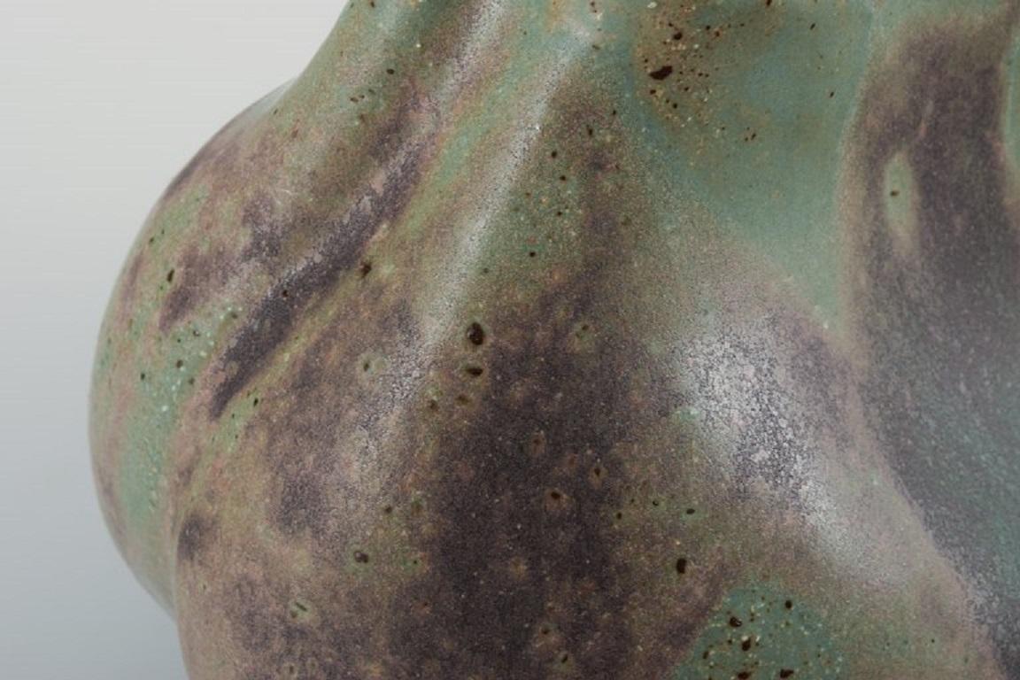 Stoneware Christina Muff, Danish Contemporary Ceramicist, Unique Seedpod Vessel For Sale