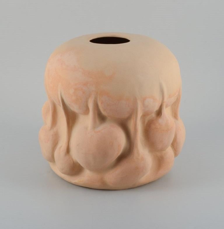 Glazed Christina Muff, Danish Contemporary Ceramicist, Unique Stoneware Vase For Sale