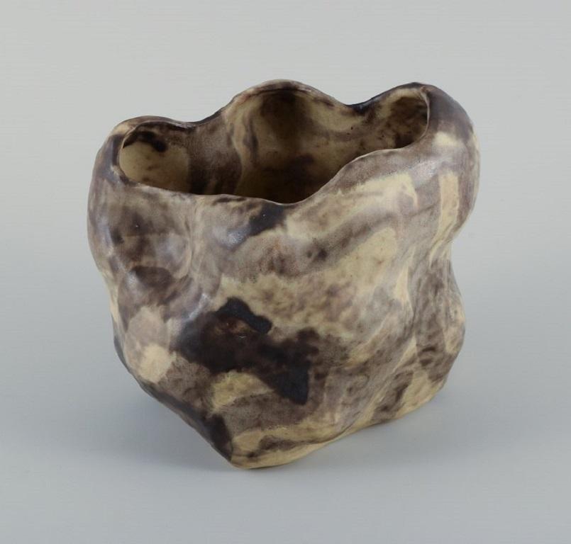 Christina Muff, Danish contemporary ceramicist. Unique stoneware vase. In Excellent Condition For Sale In Copenhagen, DK