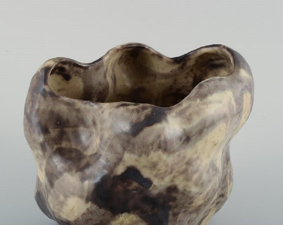 Contemporary Christina Muff, Danish contemporary ceramicist. Unique stoneware vase. For Sale