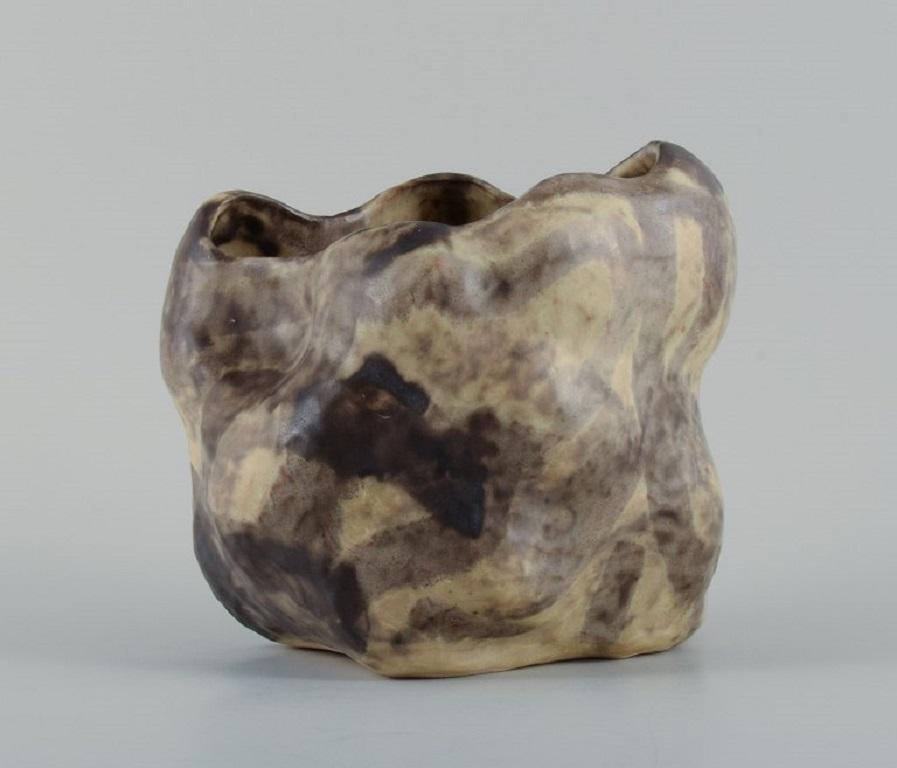 Christina Muff, Danish contemporary ceramicist. Unique stoneware vase. For Sale