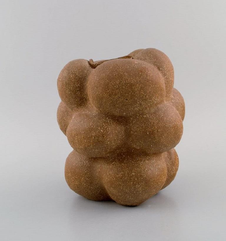 Christina Muff, Danish contemporary ceramicist (b. 1971). 
Unique unglazed stoneware vase in organic shape (glazed inside).
20 x 19.5 cm.
In excellent condition.
Signed.

Technique - Christina Muff’s forms are modelled by hand using ancient