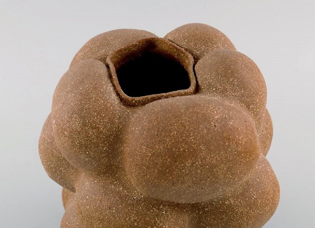 Glazed Christina Muff, Danish Contemporary Ceramicist, Unique Unglazed Stoneware Vase
