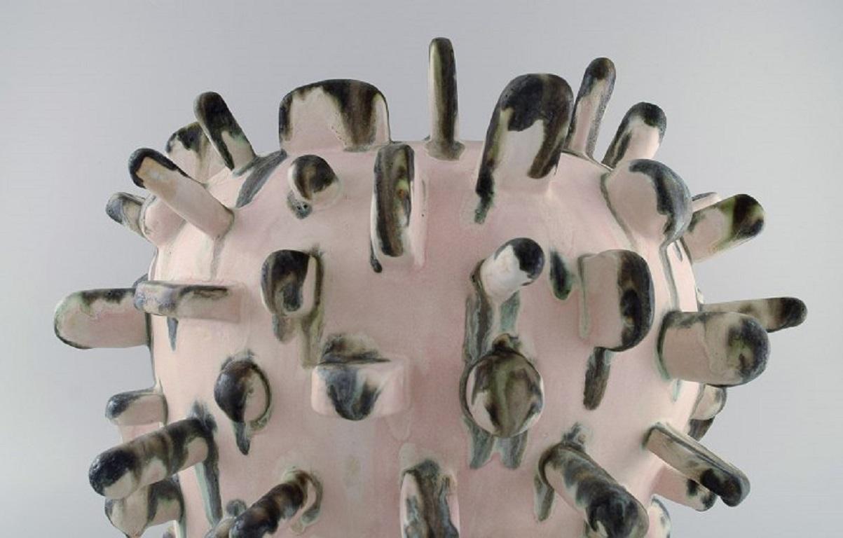 Glazed Christina Muff, Danish Contemporary Ceramicist, Very Large Sculptural Vase For Sale