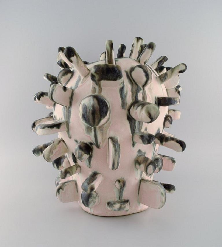 Stoneware Christina Muff, Danish Contemporary Ceramicist, Very Large Sculptural Vase For Sale