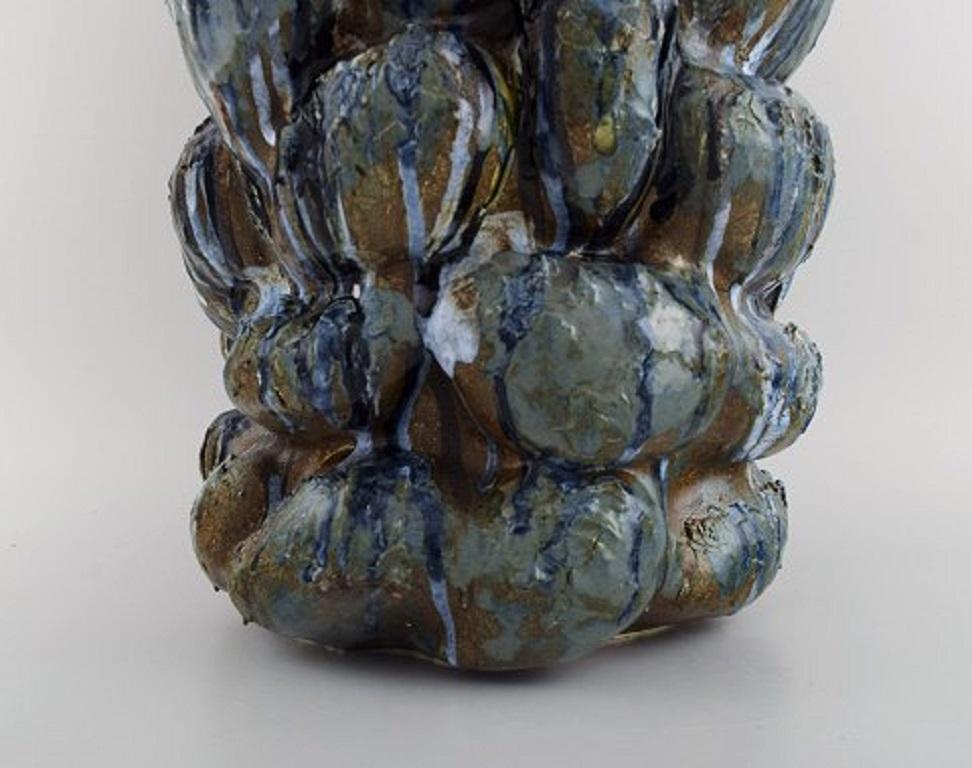 Contemporary Christina Muff, Large, Hand Modelled Stoneware Sculptural Vase For Sale