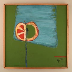 Christina Oprea, Acrylic and Tempera on Cardboard, Abstract Composition