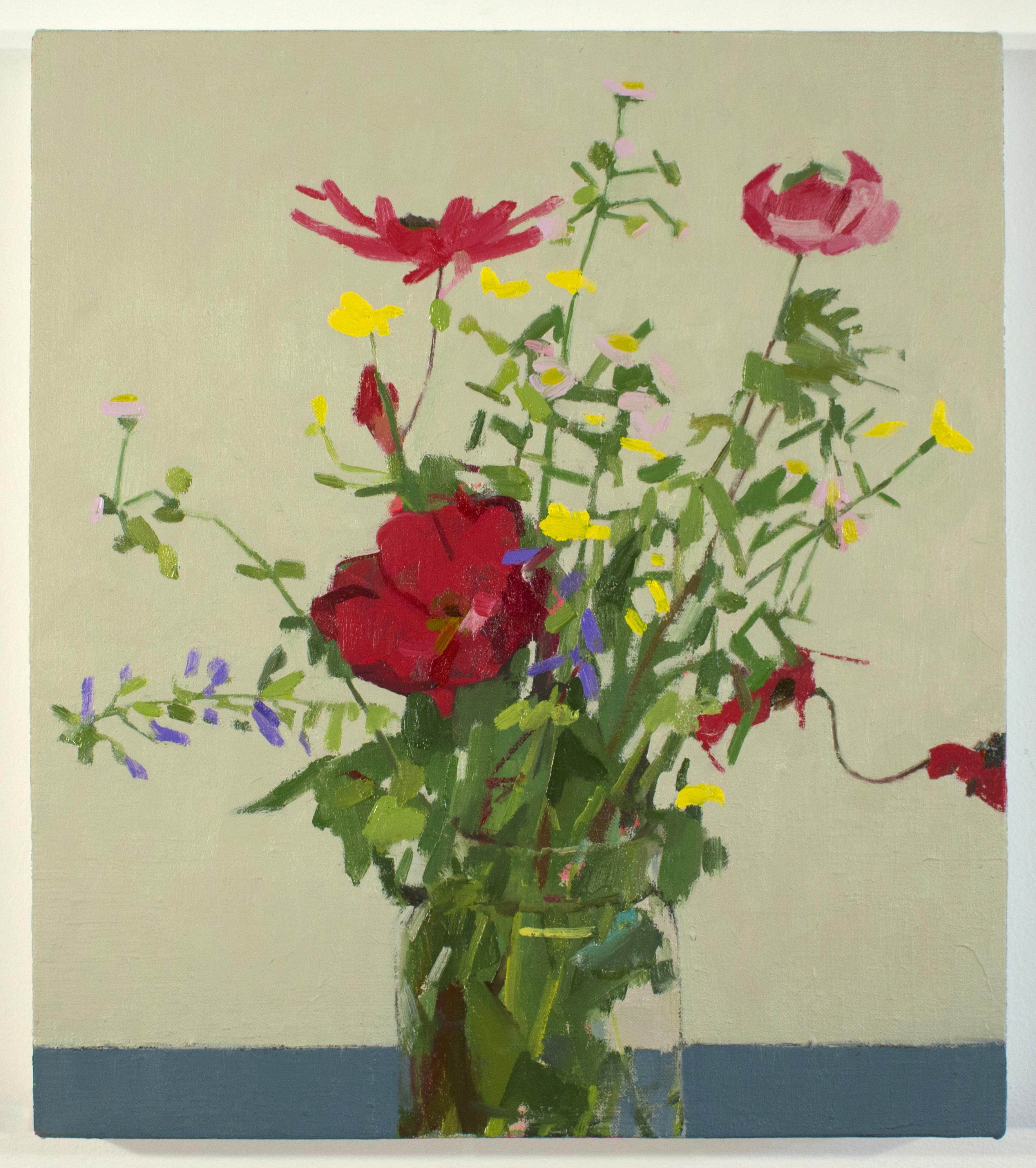 „Bouquet mit Anemone“ – Stillleben – floral, botanisch, impressionistisch – Painting von Christina Renfer Vogel