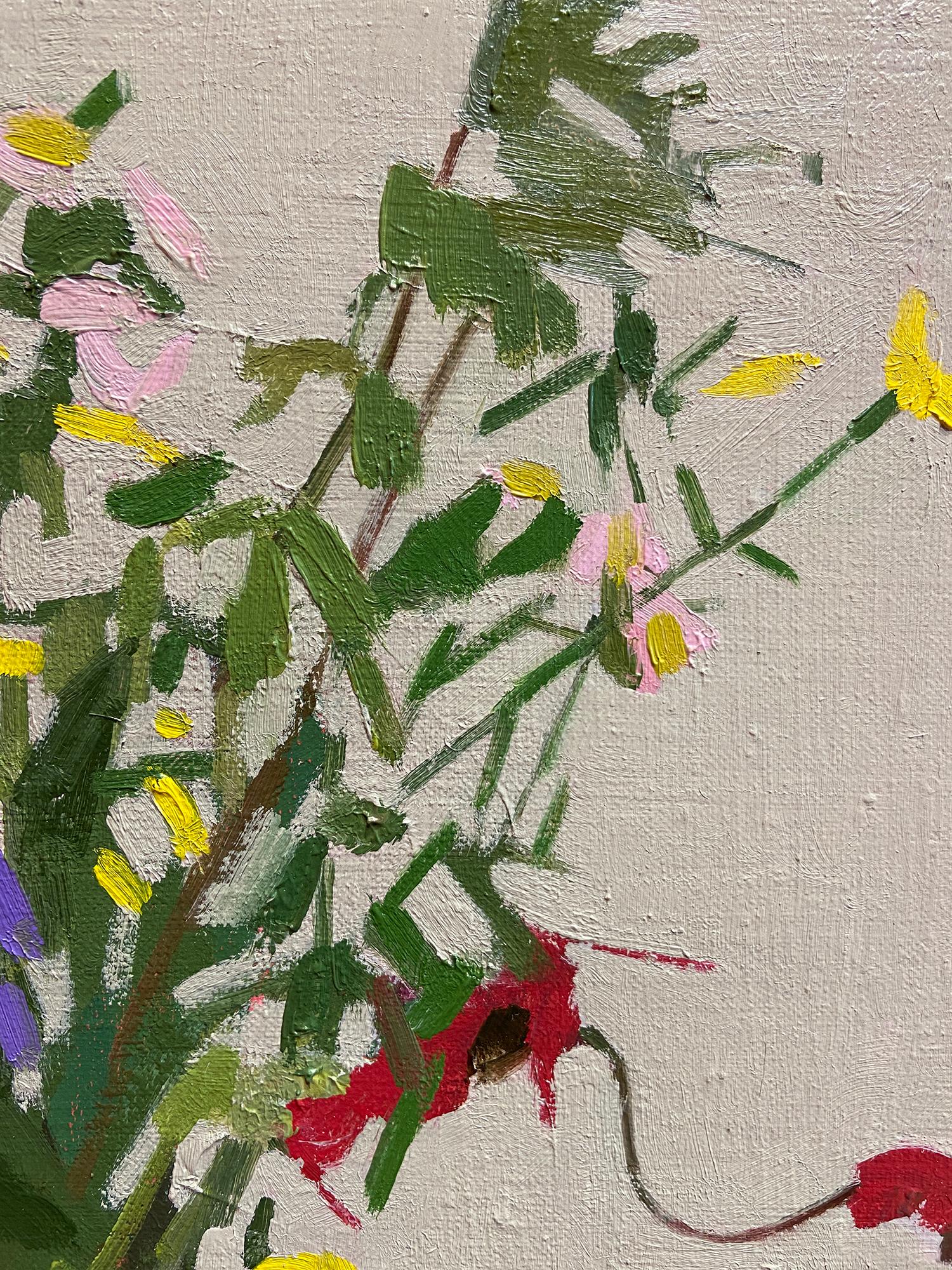 Bouquet avec anémone - nature morte, florale, botanique, impressionnisme en vente 2