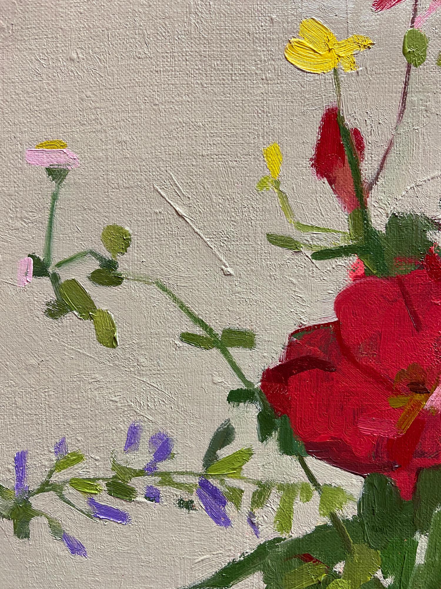 'Bouquet with Anemone' - still life - floral, botanical, impressionism For Sale 4