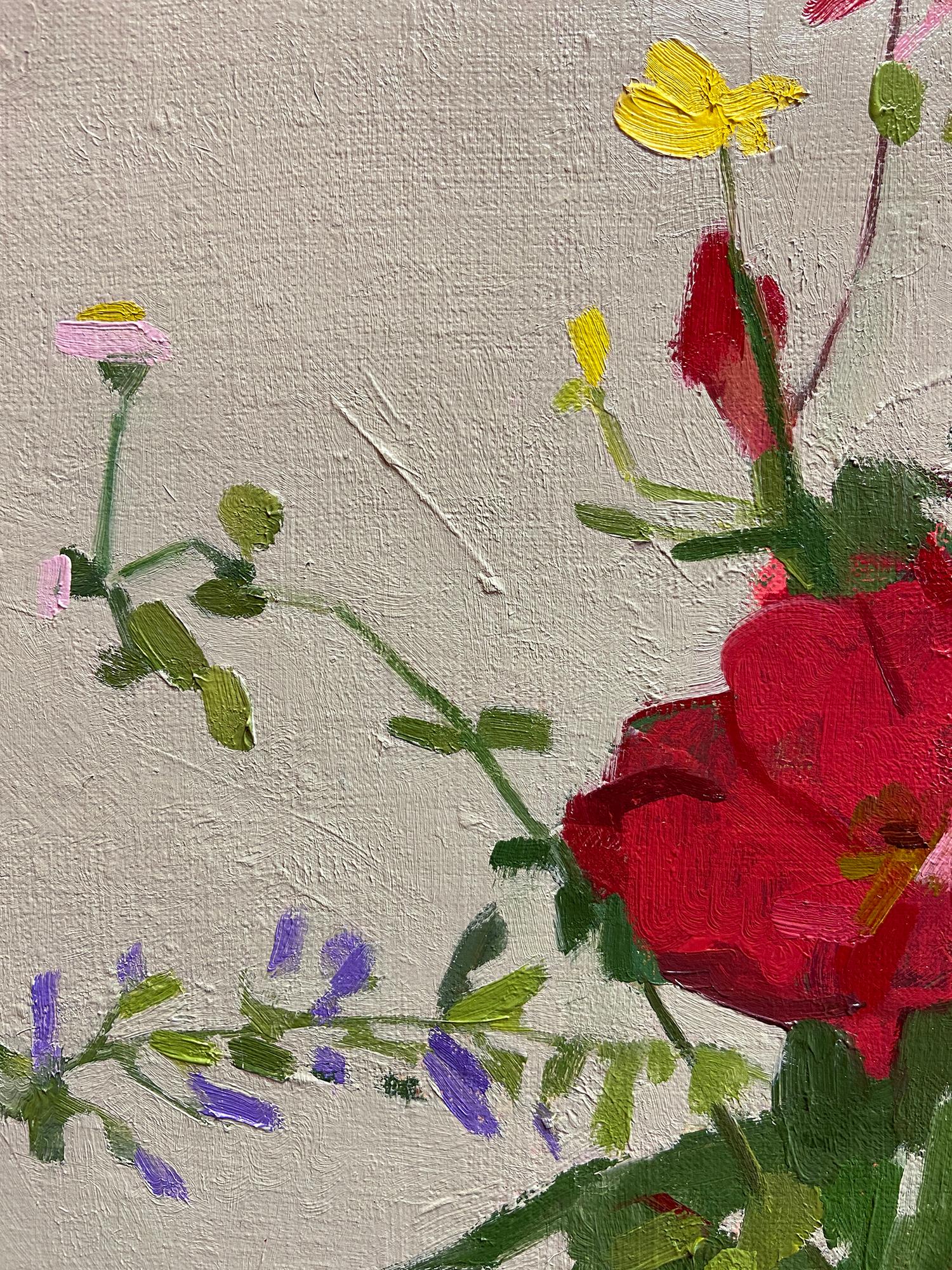 Bouquet avec anémone - nature morte, florale, botanique, impressionnisme en vente 3