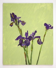 'Delicate Irises' - still life - floral, botanical, impressionism