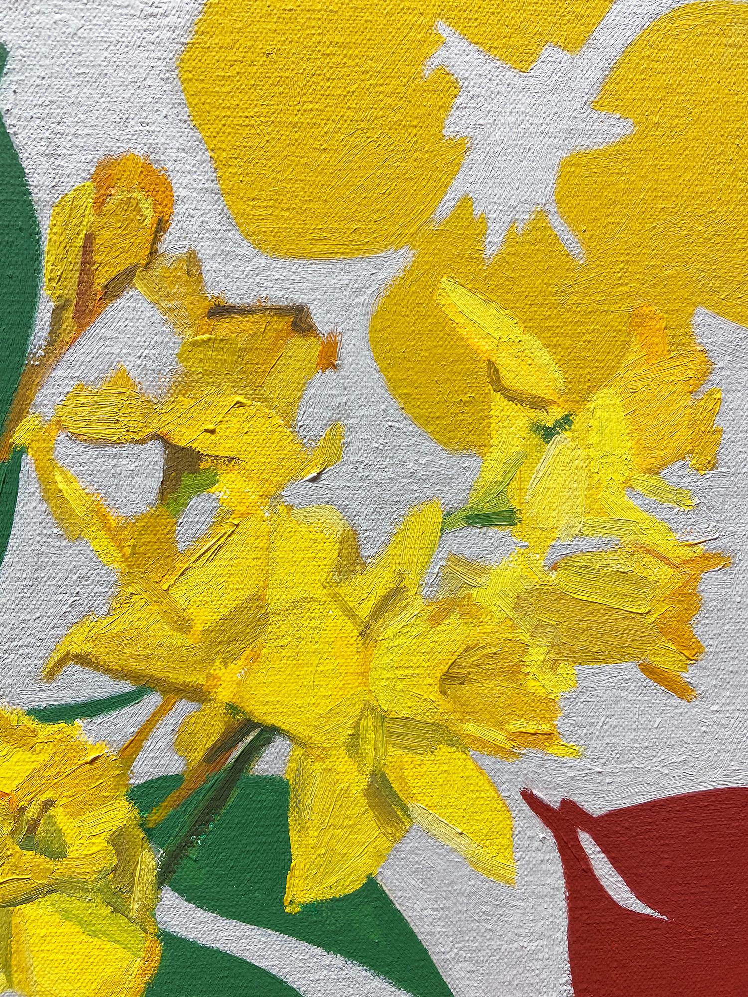 'Hopeful Daffodils' - nature morte - fleurs, botaniques, motif, couleurs vives en vente 2